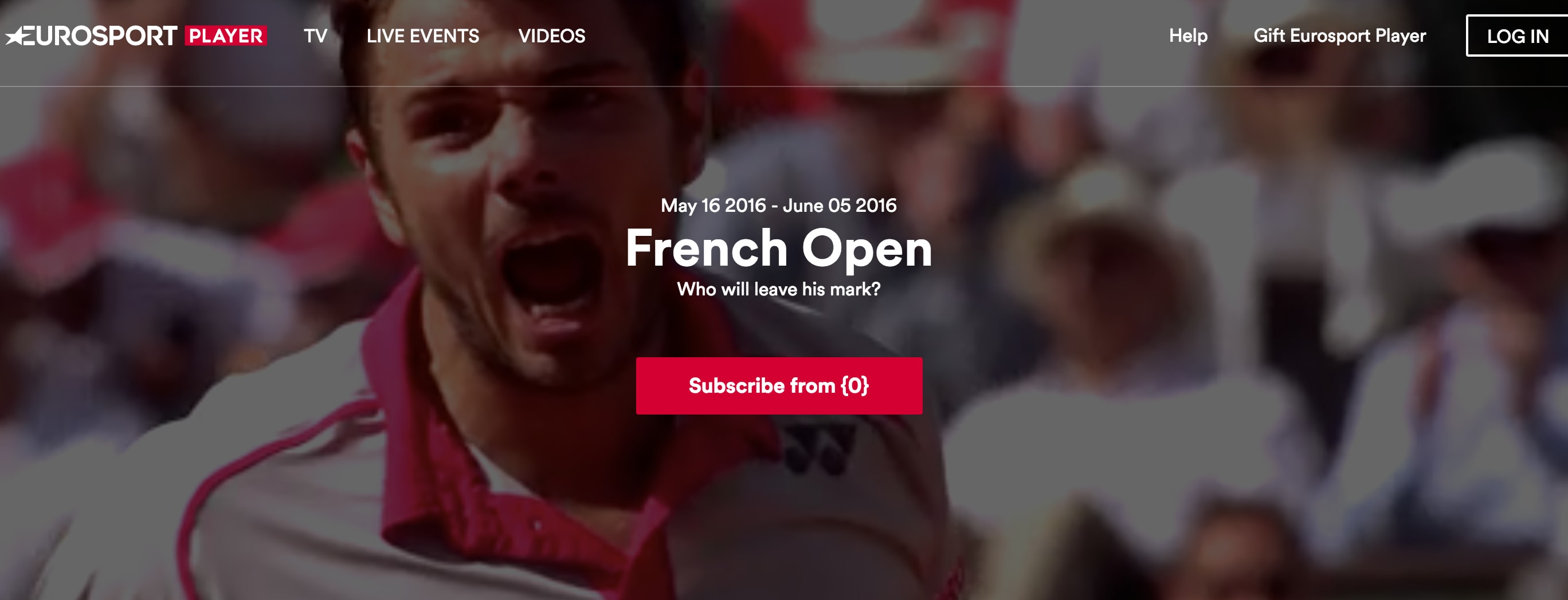 Stream French Open live on Eurosport