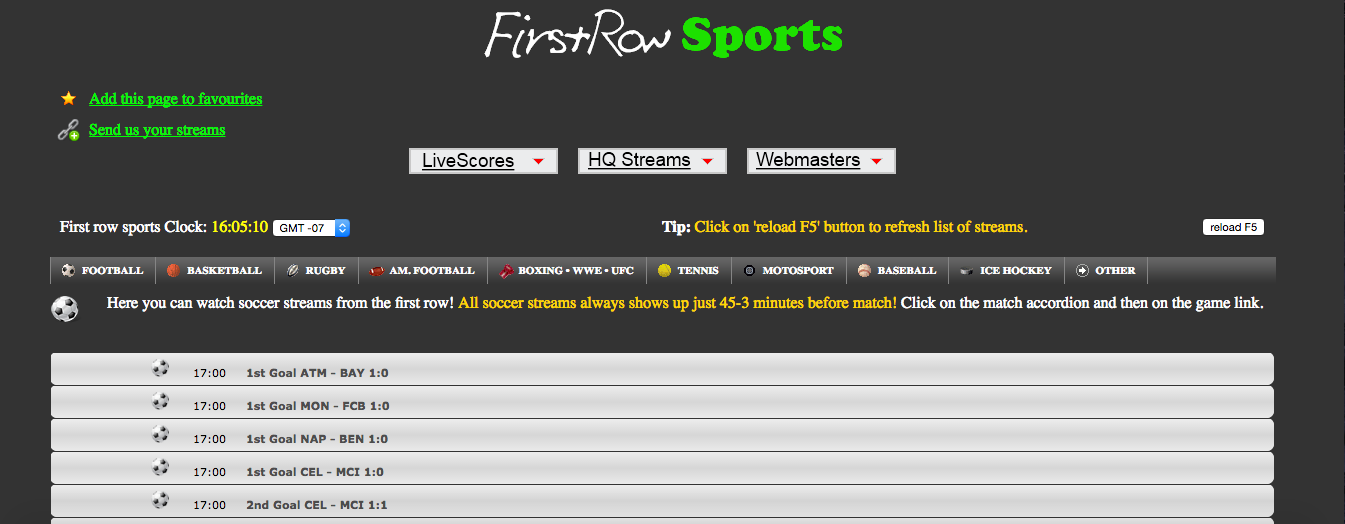 Live stream sports with FirstRowSports