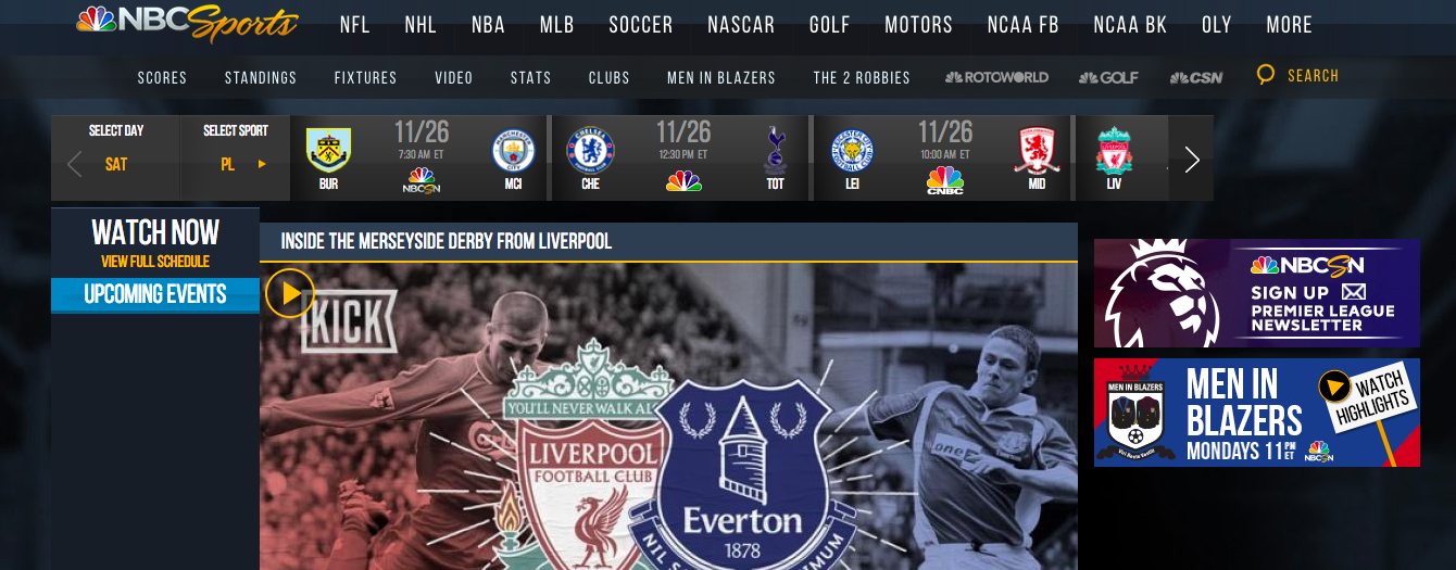 Premier League live stream on NBC Sports