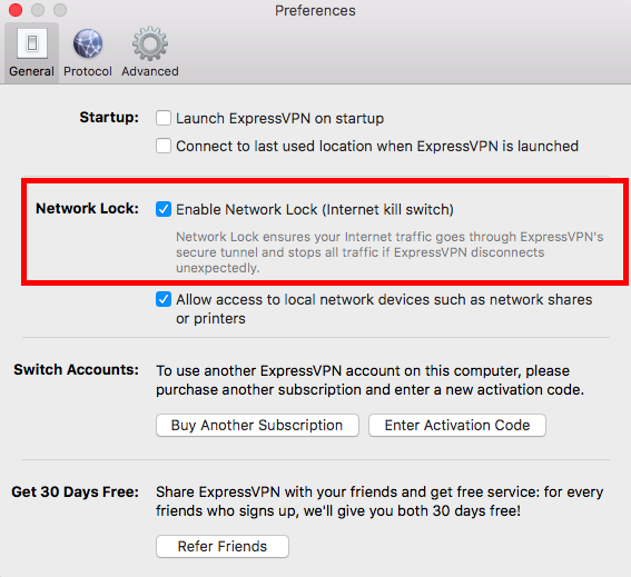 Enable Kill Switch on ExpressVPN