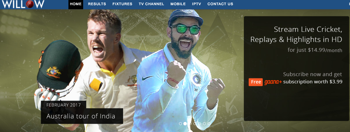 Live Cricket Streaming on Willow TV