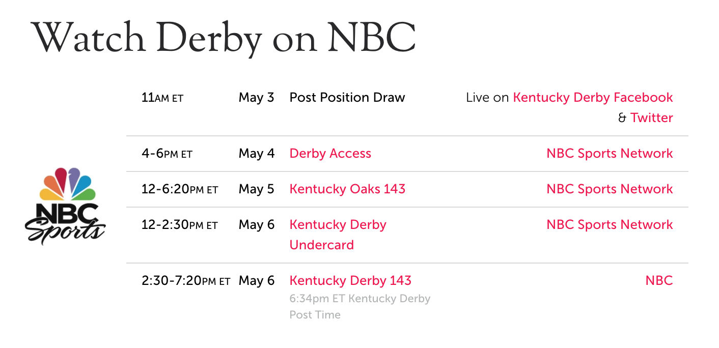 Live Stream Kentucky Derby on NBC